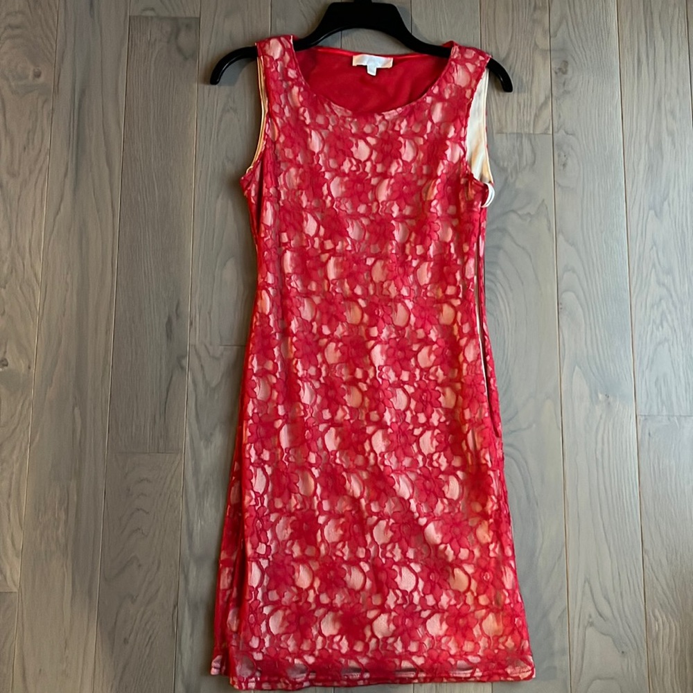 Red lace dress